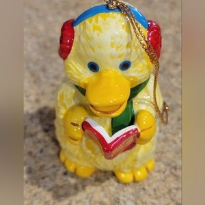 Vintage Ceramic Christmas Duck Ornament by Cheryl Johnson and Hamilton Gifts 3.5